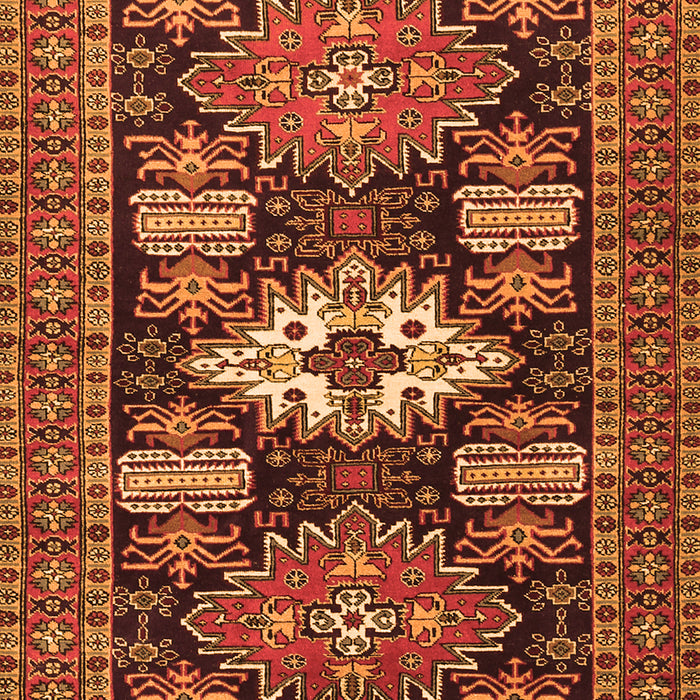 Serging Thickness of Machine Washable Persian Orange Traditional Area Rugs, wshtr1140org