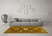 Machine Washable Persian Yellow Traditional Rug in a Living Room, wshtr1140yw