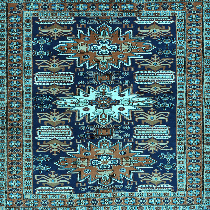 Square Machine Washable Persian Light Blue Traditional Rug, wshtr1140lblu