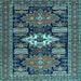 Square Machine Washable Persian Light Blue Traditional Rug, wshtr1140lblu