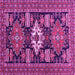 Square Machine Washable Persian Pink Traditional Rug, wshtr1140pnk