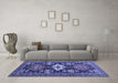 Machine Washable Persian Blue Traditional Rug in a Living Room, wshtr1140blu