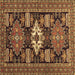 Square Machine Washable Persian Brown Traditional Rug, wshtr1140brn