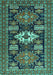 Machine Washable Persian Turquoise Traditional Area Rugs, wshtr1140turq