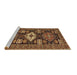 Sideview of Machine Washable Persian Brown Traditional Rug, wshtr1140brn