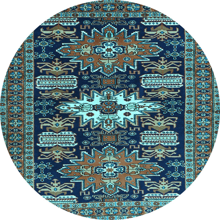 Round Persian Light Blue Traditional Rug, tr1140lblu