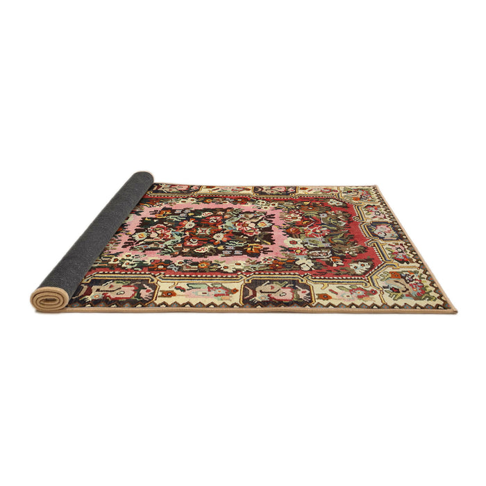 Sideview of Traditional Saffron Red Persian Rug, tr1141