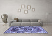 Machine Washable Persian Blue Traditional Rug in a Living Room, wshtr1141blu