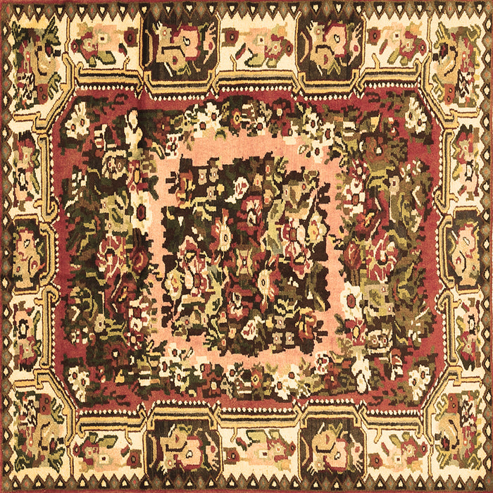Square Machine Washable Persian Brown Traditional Rug, wshtr1141brn