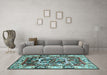 Machine Washable Persian Light Blue Traditional Rug in a Living Room, wshtr1141lblu