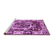 Sideview of Machine Washable Persian Purple Traditional Area Rugs, wshtr1141pur