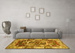 Machine Washable Persian Yellow Traditional Rug in a Living Room, wshtr1141yw