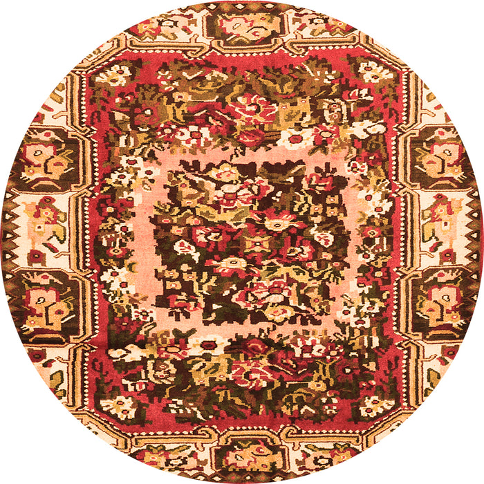 Square Persian Orange Traditional Rug, tr1141org