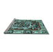 Sideview of Machine Washable Persian Light Blue Traditional Rug, wshtr1141lblu