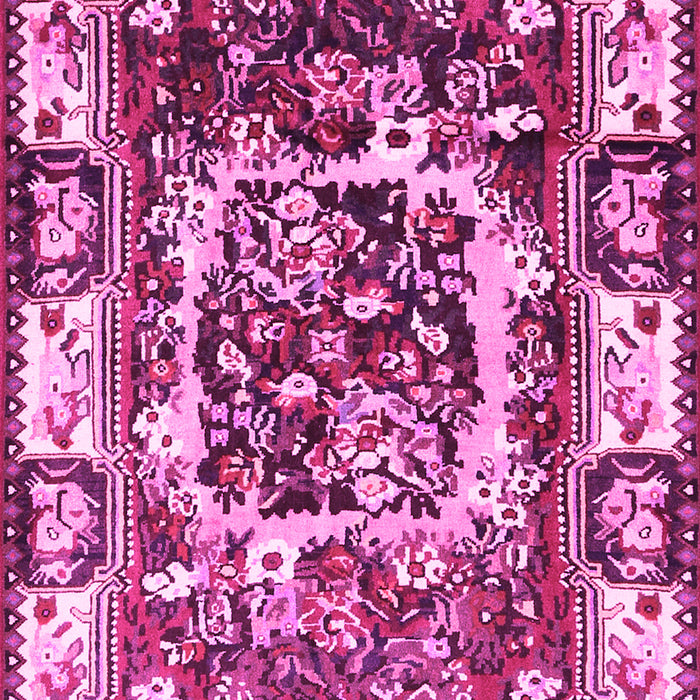 Machine Washable Persian Pink Traditional Rug, wshtr1141pnk
