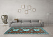 Machine Washable Persian Light Blue Traditional Rug in a Living Room, wshtr1142lblu