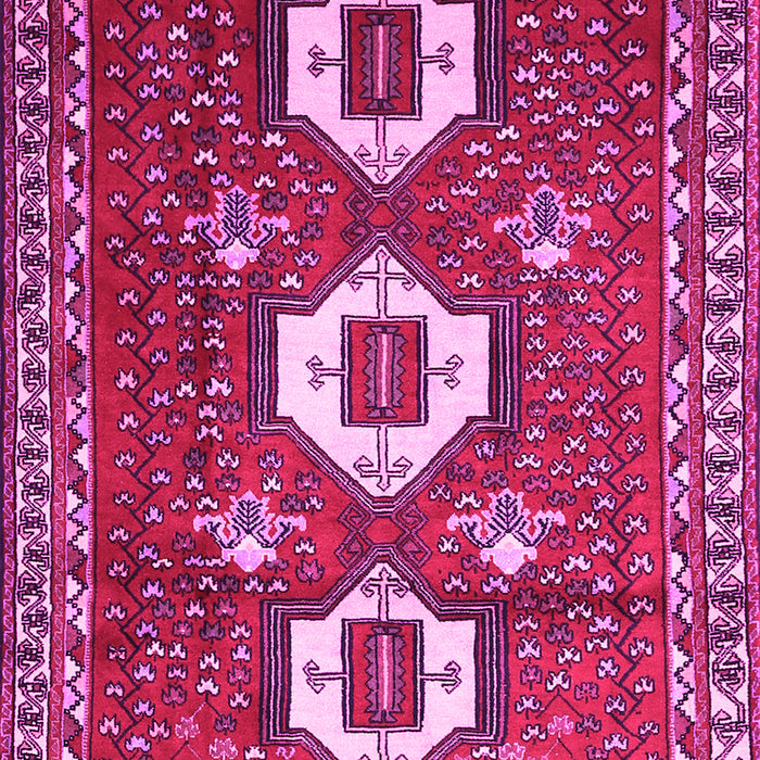 Machine Washable Persian Pink Traditional Rug, wshtr1142pnk