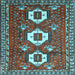 Square Persian Light Blue Traditional Rug, tr1142lblu