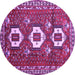 Round Persian Purple Traditional Rug, tr1142pur