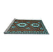 Sideview of Machine Washable Persian Light Blue Traditional Rug, wshtr1142lblu