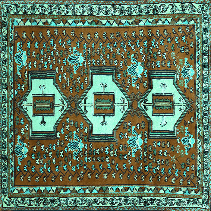 Square Persian Turquoise Traditional Rug, tr1142turq