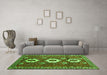 Machine Washable Persian Green Traditional Area Rugs in a Living Room,, wshtr1142grn