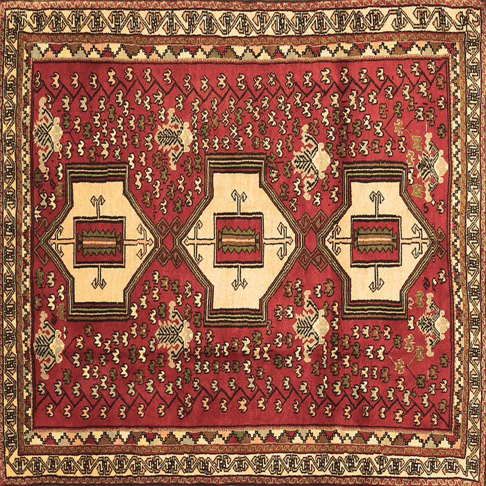 Square Persian Brown Traditional Rug, tr1142brn