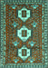 Machine Washable Persian Turquoise Traditional Area Rugs, wshtr1142turq