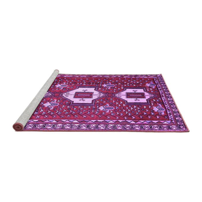 Sideview of Machine Washable Persian Purple Traditional Area Rugs, wshtr1142pur