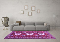 Machine Washable Persian Purple Traditional Rug, wshtr1142pur