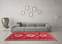 Machine Washable Persian Red Traditional Rug, wshtr1142red