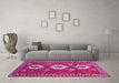 Machine Washable Persian Pink Traditional Rug in a Living Room, wshtr1142pnk