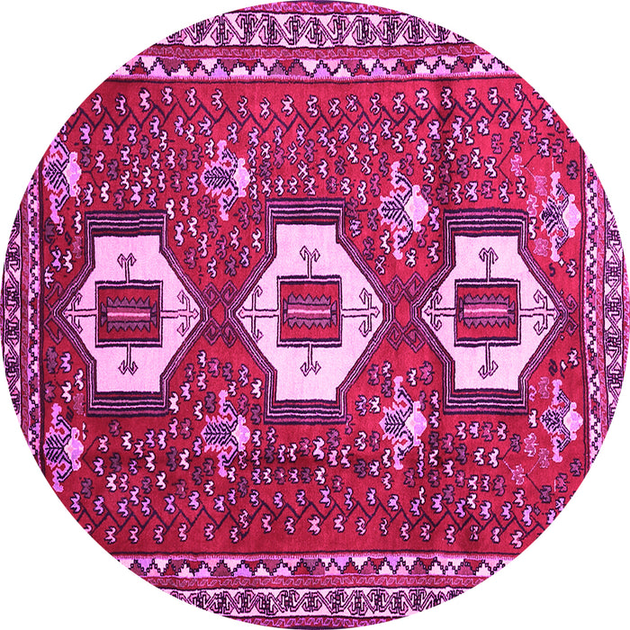 Round Persian Pink Traditional Rug, tr1142pnk
