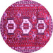 Round Persian Pink Traditional Rug, tr1142pnk