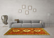 Machine Washable Persian Yellow Traditional Rug in a Living Room, wshtr1142yw