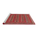 Sideview of Machine Washable Traditional Dark Almond Brown Rug, wshtr1143