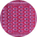 Round Persian Pink Traditional Rug, tr1143pnk