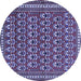 Round Persian Blue Traditional Rug, tr1143blu