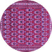 Round Persian Purple Traditional Rug, tr1143pur