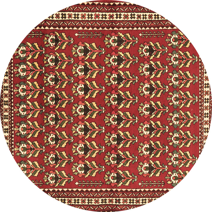 Round Machine Washable Persian Brown Traditional Rug, wshtr1143brn