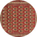 Round Machine Washable Persian Brown Traditional Rug, wshtr1143brn