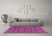 Machine Washable Persian Purple Traditional Area Rugs in a Living Room, wshtr1143pur