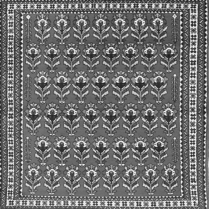 Round Machine Washable Persian Gray Traditional Rug, wshtr1143gry