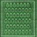 Square Machine Washable Persian Emerald Green Traditional Area Rugs, wshtr1143emgrn