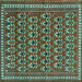 Square Persian Turquoise Traditional Rug, tr1143turq