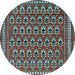 Round Machine Washable Persian Light Blue Traditional Rug, wshtr1143lblu