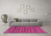 Machine Washable Persian Pink Traditional Rug in a Living Room, wshtr1143pnk