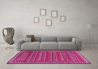 Machine Washable Persian Pink Traditional Rug, wshtr1143pnk