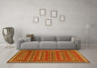 Machine Washable Persian Yellow Traditional Rug in a Living Room, wshtr1143yw