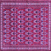 Square Machine Washable Persian Purple Traditional Area Rugs, wshtr1143pur